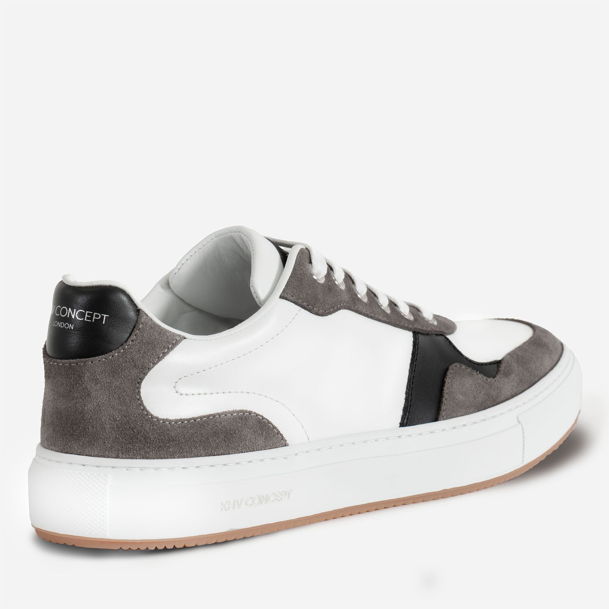 Men's B Sneaker White and Taupe