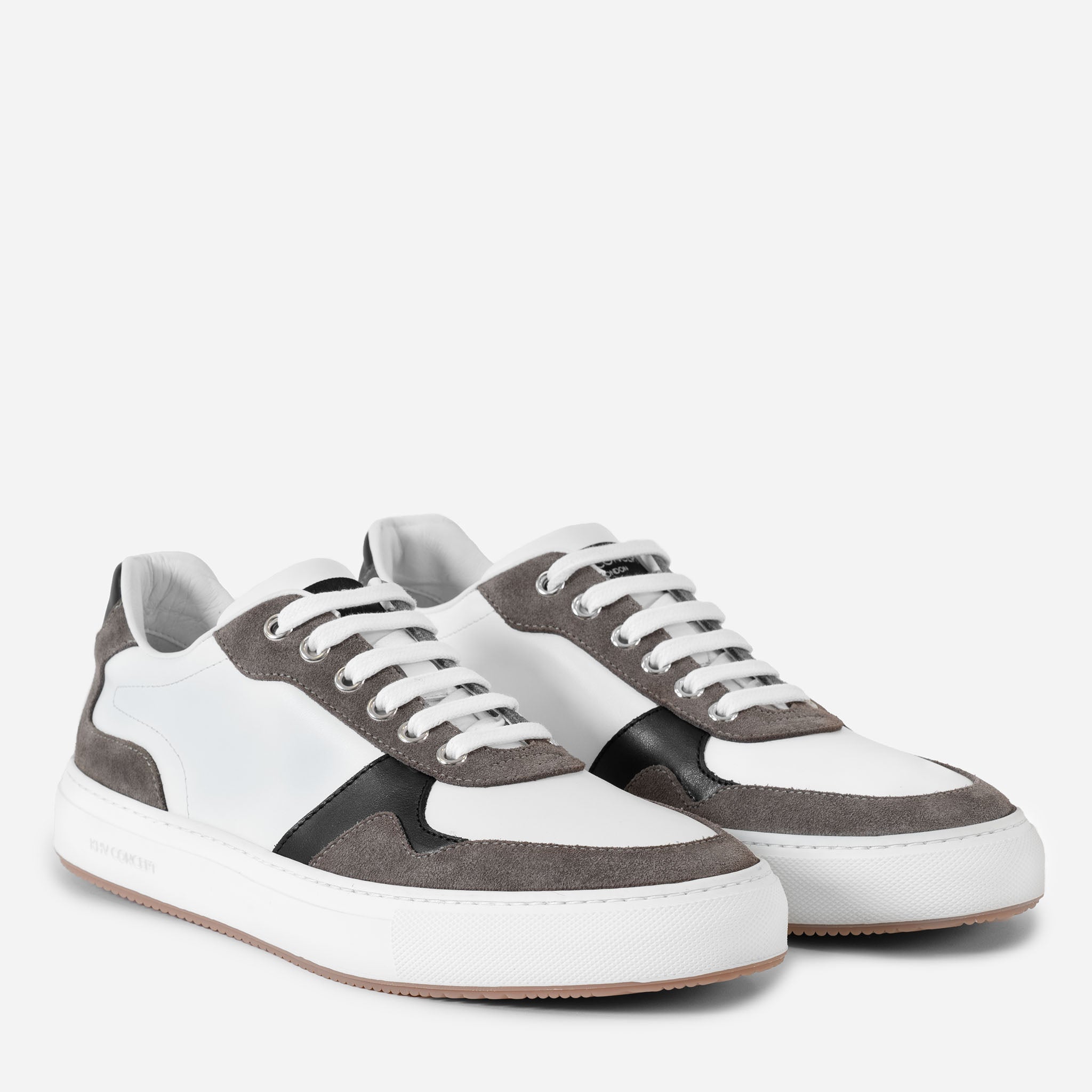 Men's B Sneaker White and Taupe